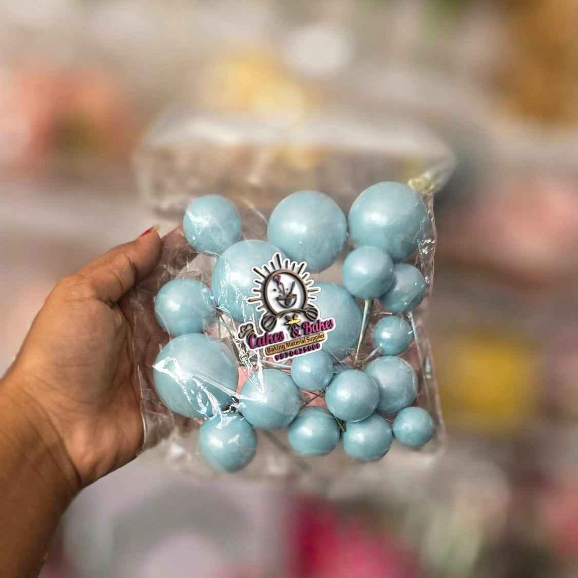 Bule Metalic Faux Ball