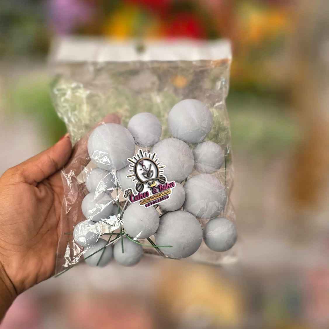Grey Metalic Faux Ball