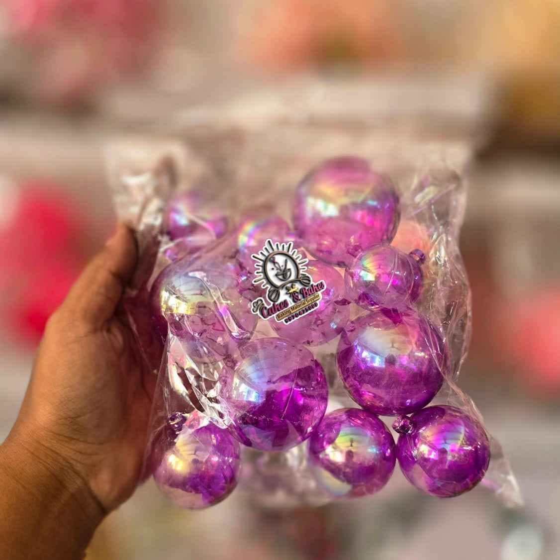 Purple Crystal Faux Ball 