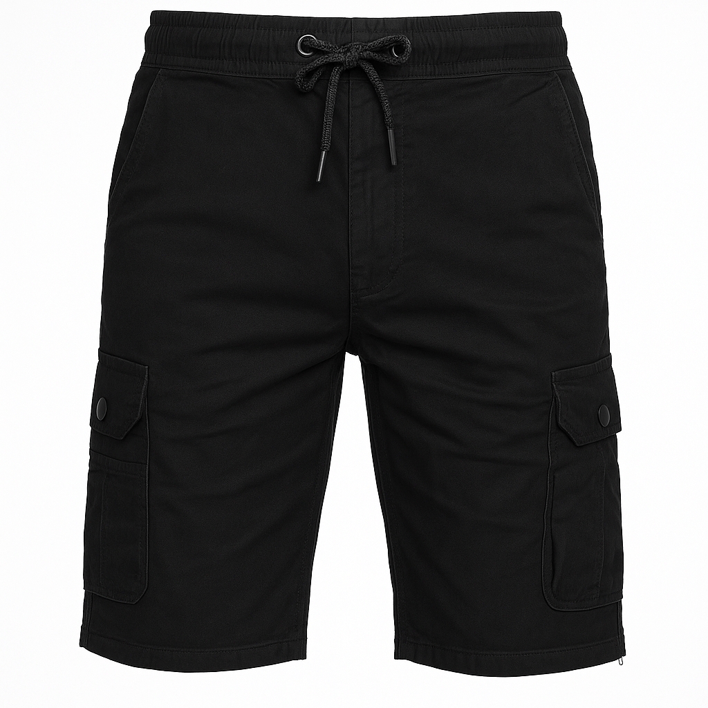SIX POCKET PREMIUM CARGO HALF PANT BLACK