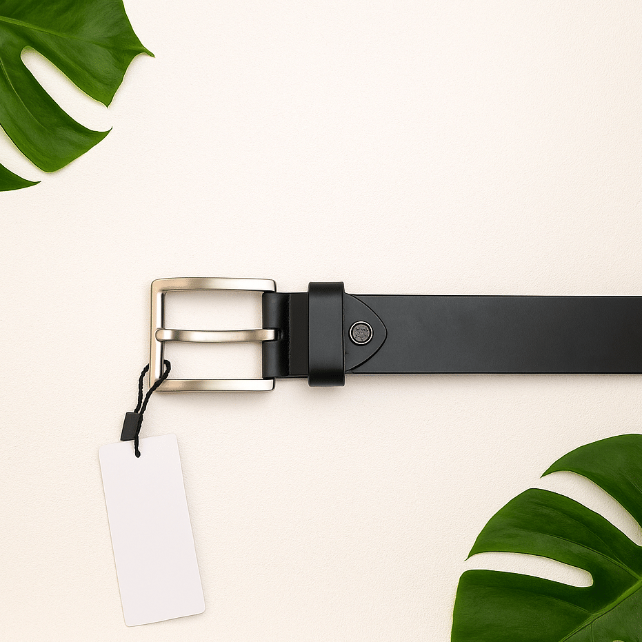 MEN'S SOLID BLACK BELT