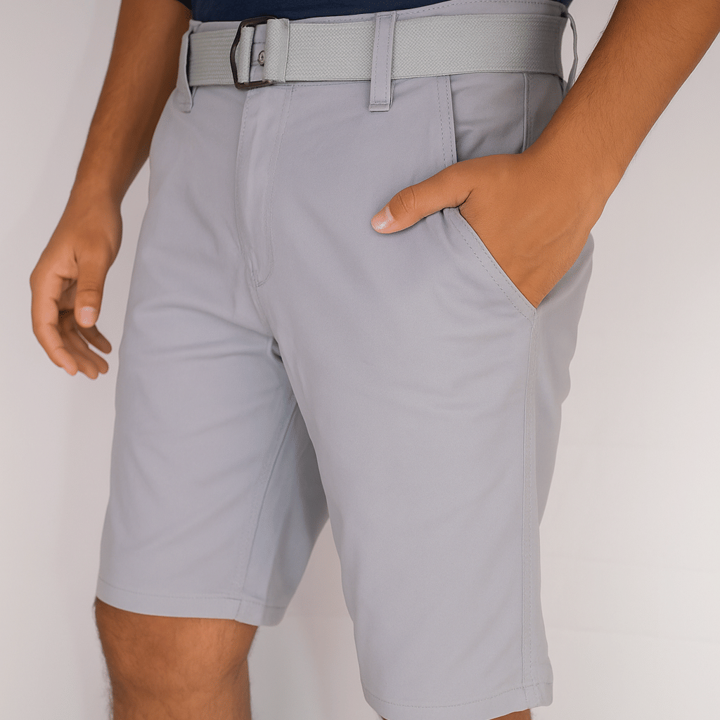 Solid Men Light Grey Chino Shorts