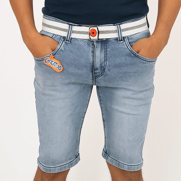 CYBORG Self Design Men Grey Denim Shorts