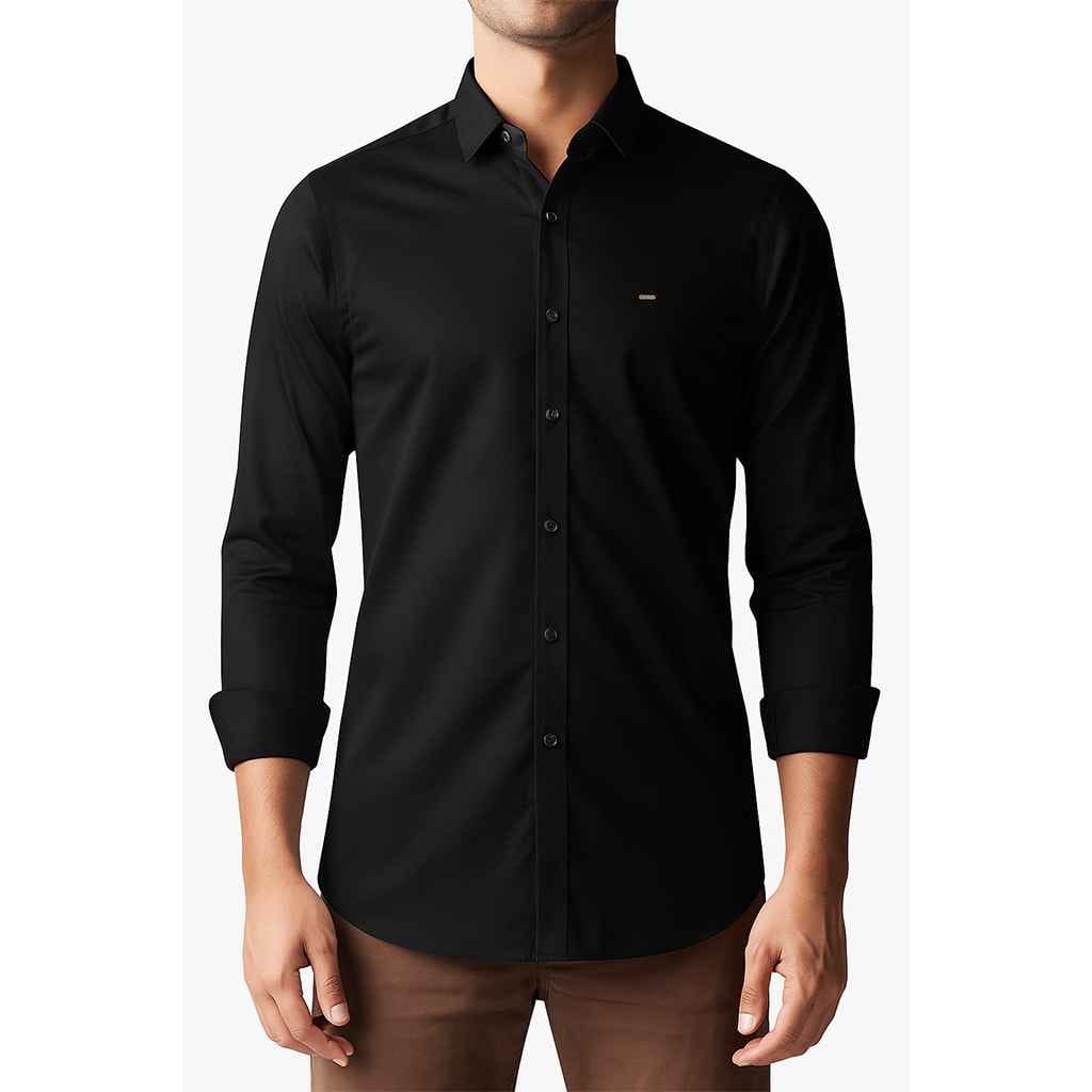 RED FAB PLAIN TWILL BLACK