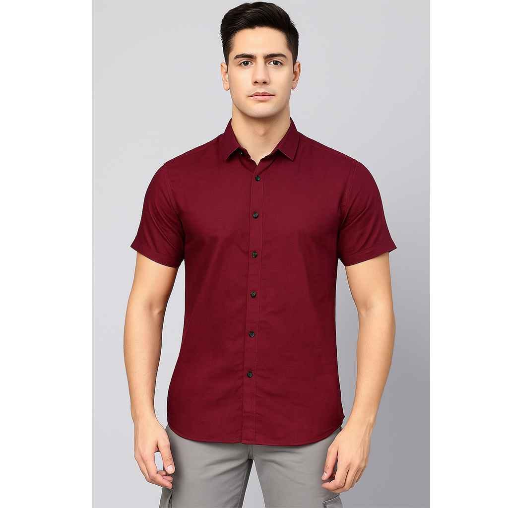 H/S PLAIN POLO MAROON COLOUR