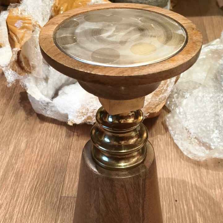 WOODEN CANDLE HOLDER STAND