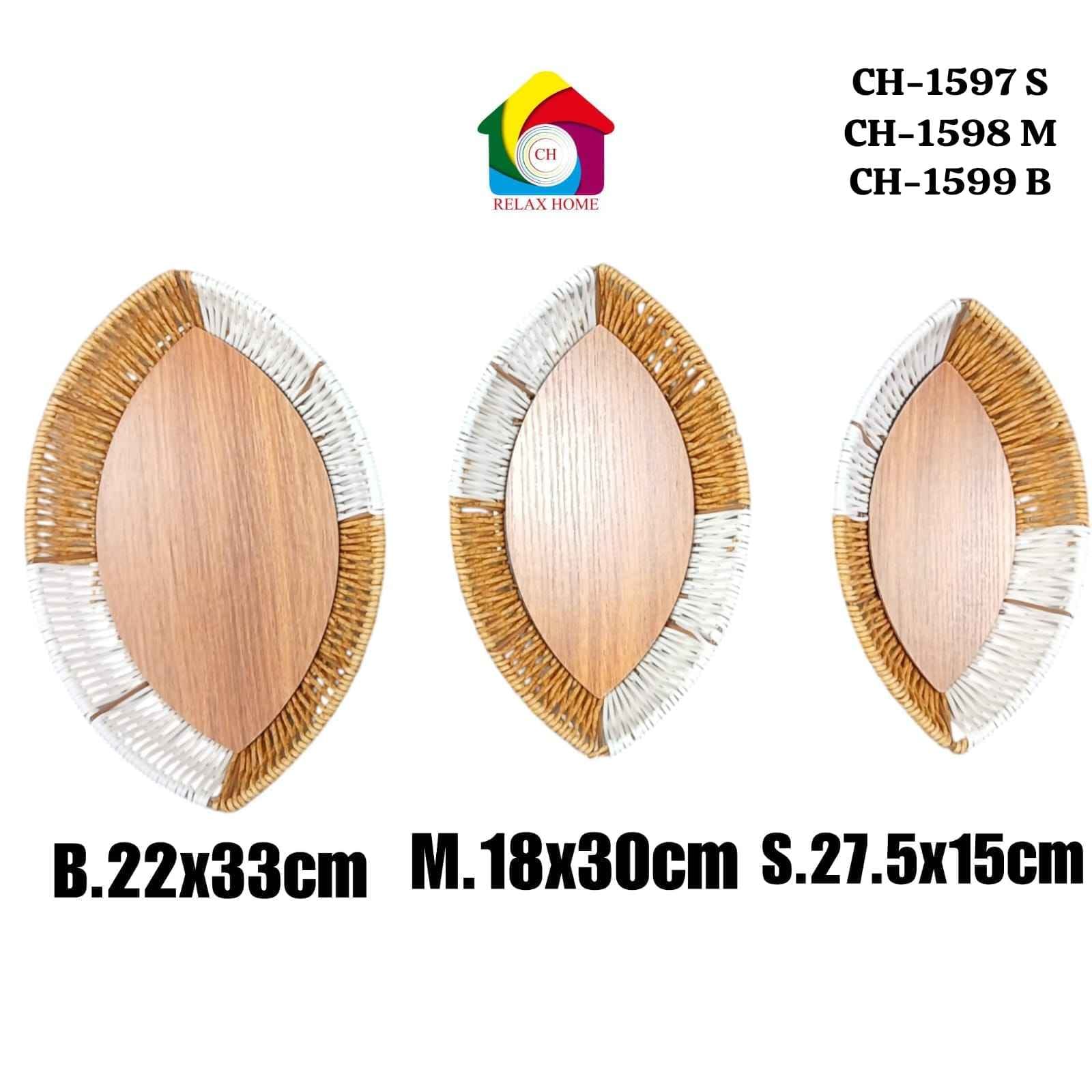 S-27.5*15cm Wooden ovel Fruit Basket