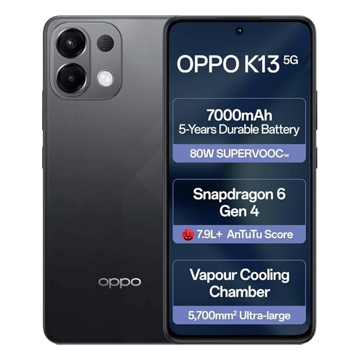 OPPO K13 5G (Prism Black,8 GB RAM, 128 GB Storage)
