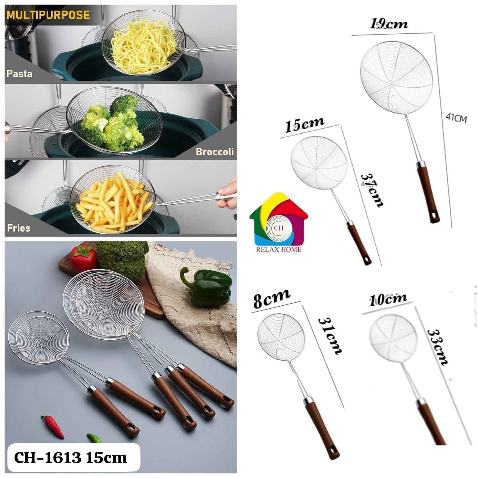 15cm steel frying spoon