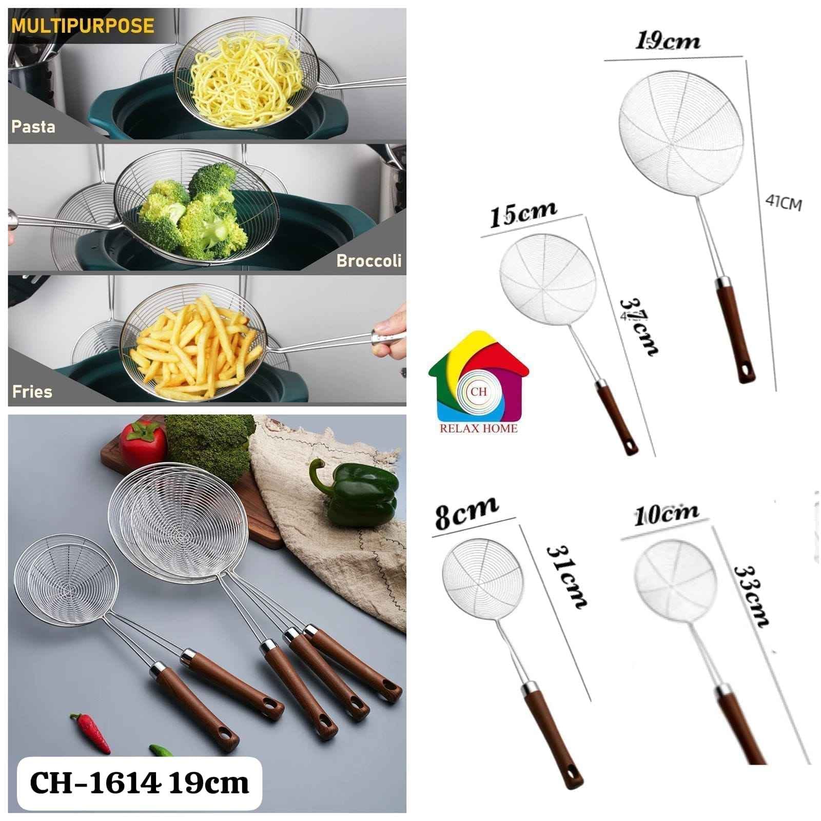 19cm steel frying spoon