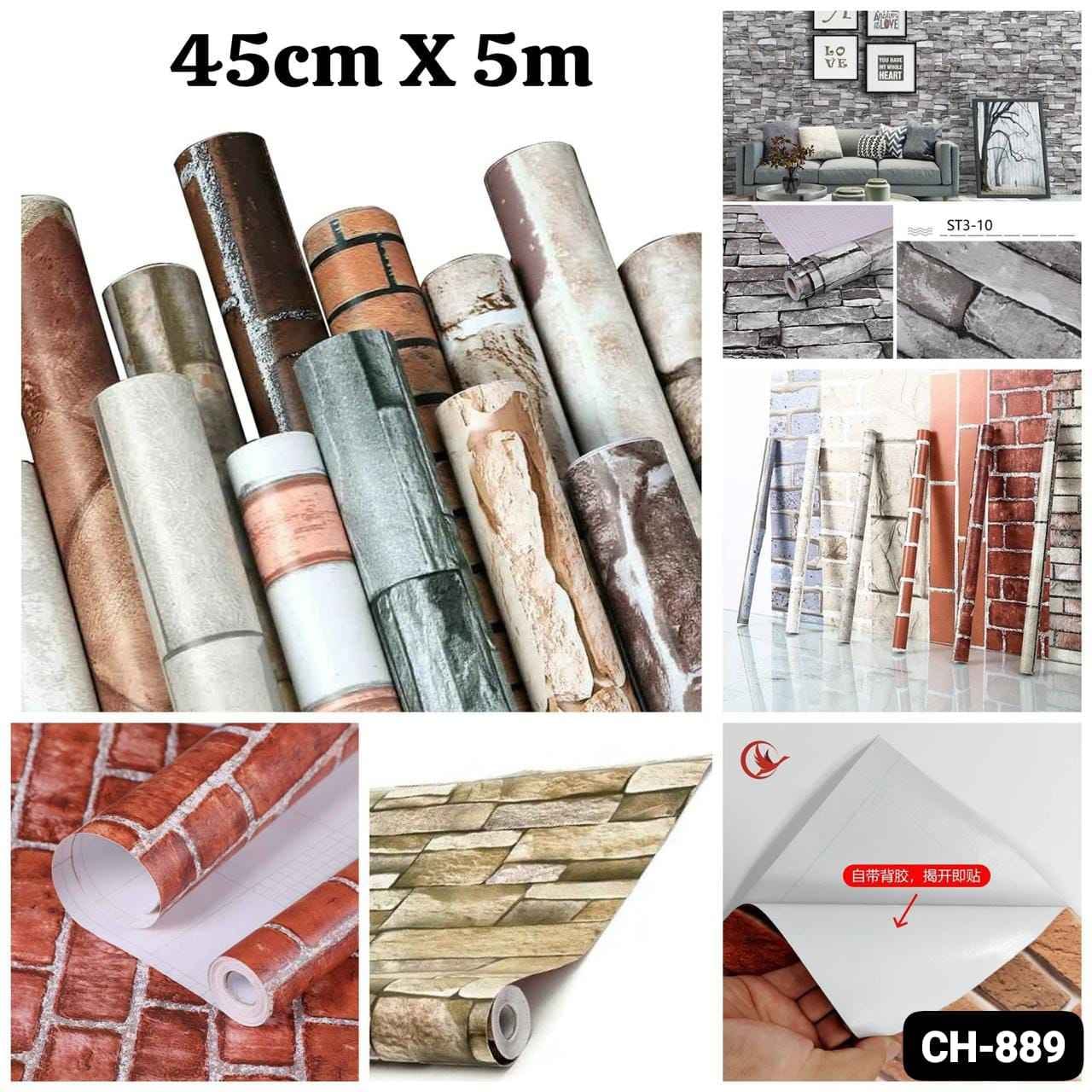 45*500cm Stone Pattern Wall Stickers