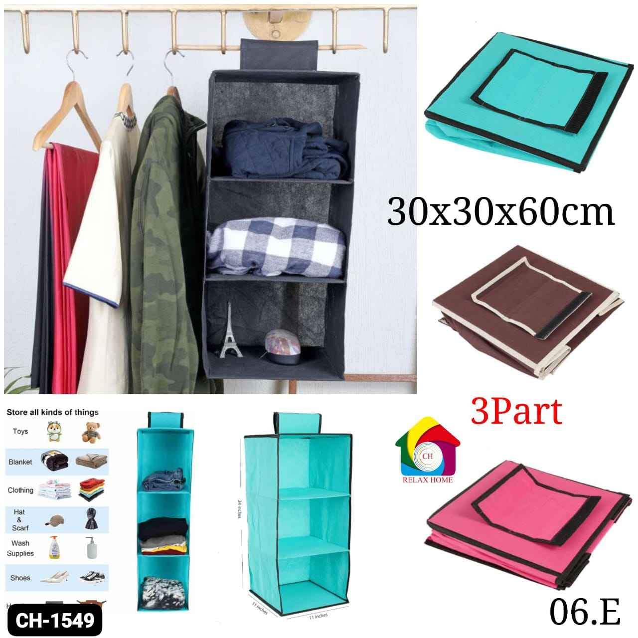 3part wardrobe cloth organizer 30*30*60cm