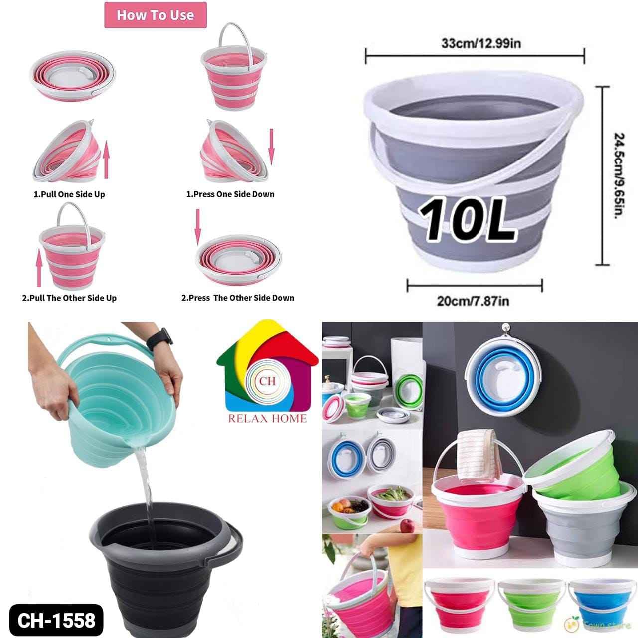 10L Siliocne Portable Folding Basket