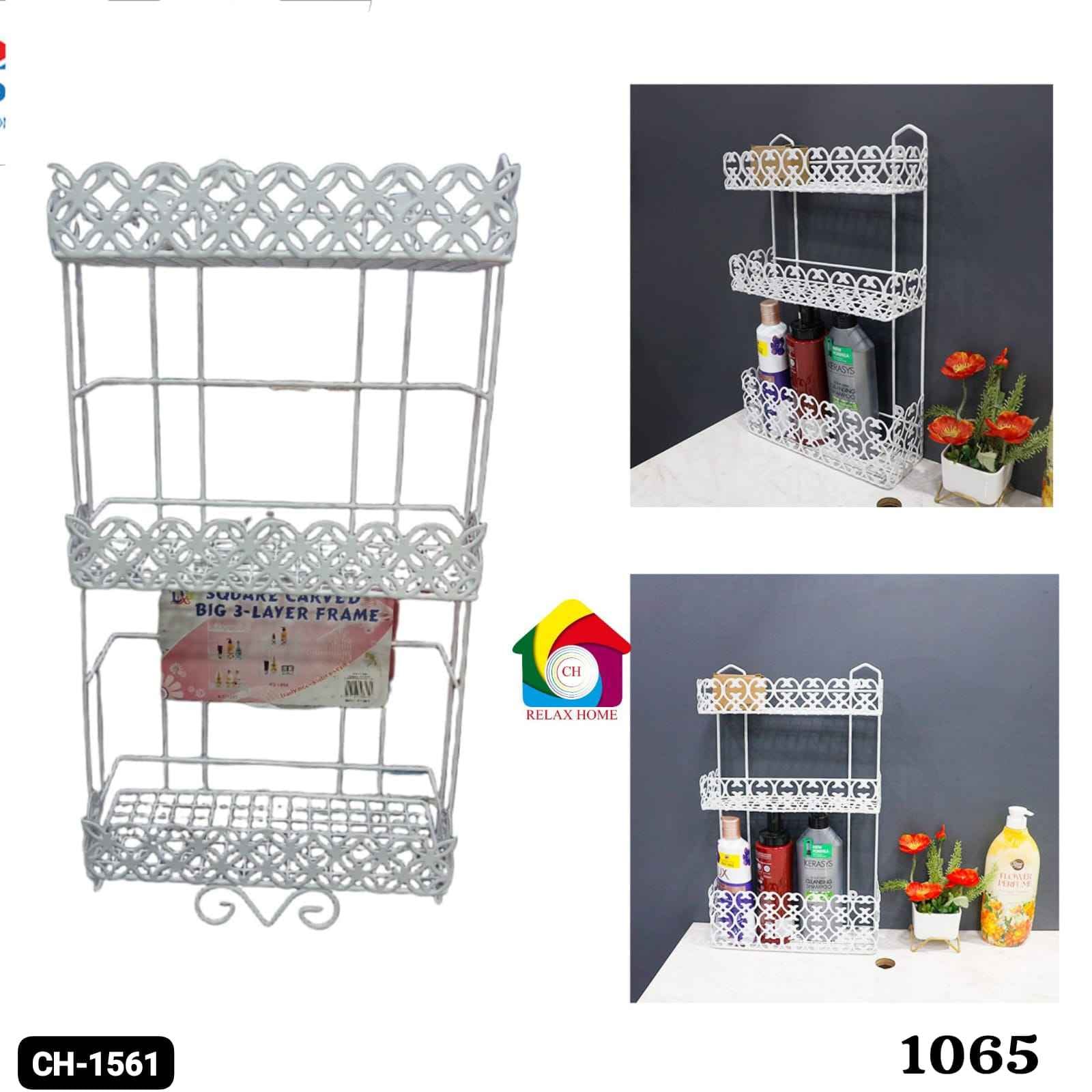 3Layar white kitchen Rack 1065