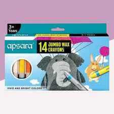 APSARA WAX CRAYONS 14 COL RS 60/-