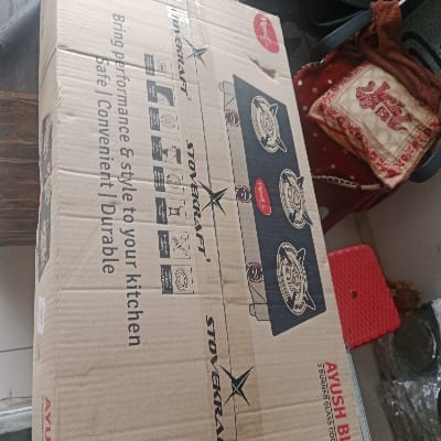 PIGEON AYUSH BLK 3 BURNEL GLASS GAS STOVE