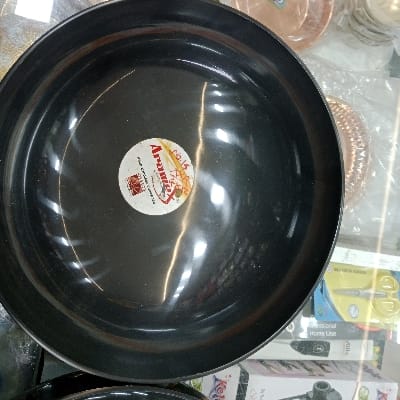 ARAMEX HARD ANODISED COOKWARE NON STICK KADAI SIZE 15 TH. 3.9 MM