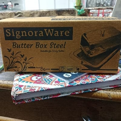SIGNORA WARE BUTTER BOX STEEL SUITABLE FOR 500GM BUTTER ITEM CODE 3302