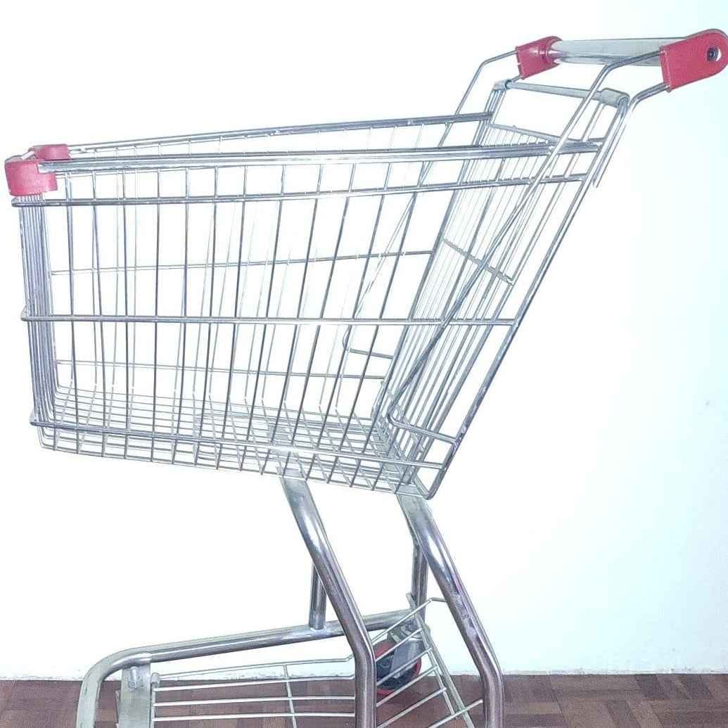 Shopping Trolly -65 L Without Baby Seater in Zink Coated , (length-28",width in front of 11", back side - 17" hight-39"