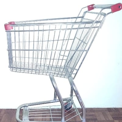 Shopping Trolly -65 L Without Baby Seater in Stainless Steel , (length-28",width in front of 11", back side -17" hight-39"