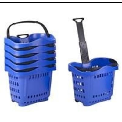 Apple Trolley Basket (35L , Two Wheels Hybrid Quality Basket Trolley)