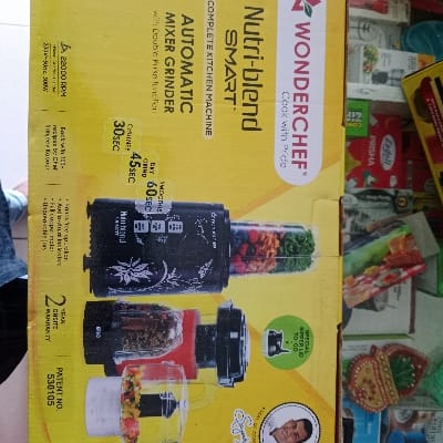 WONDER CHEF COOK WITH PRIDE NUTRI BLEND SMART COMPLETE KITCHEN MACHINE AUTO MATIC MIXER GRINDER WITH DOUBLE PULSE FUNCTION model code WCNBD01BCKSM01..1.PCS