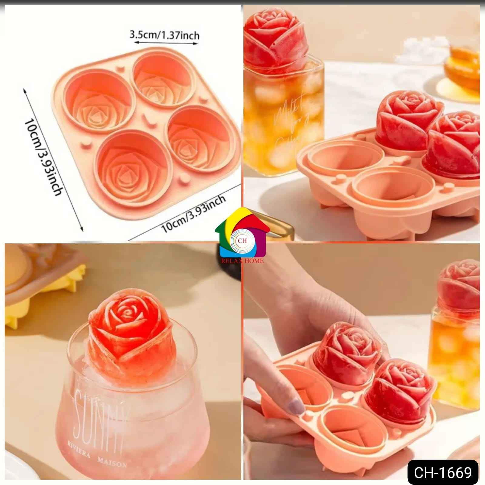 4part silicone Rose Ice Mould