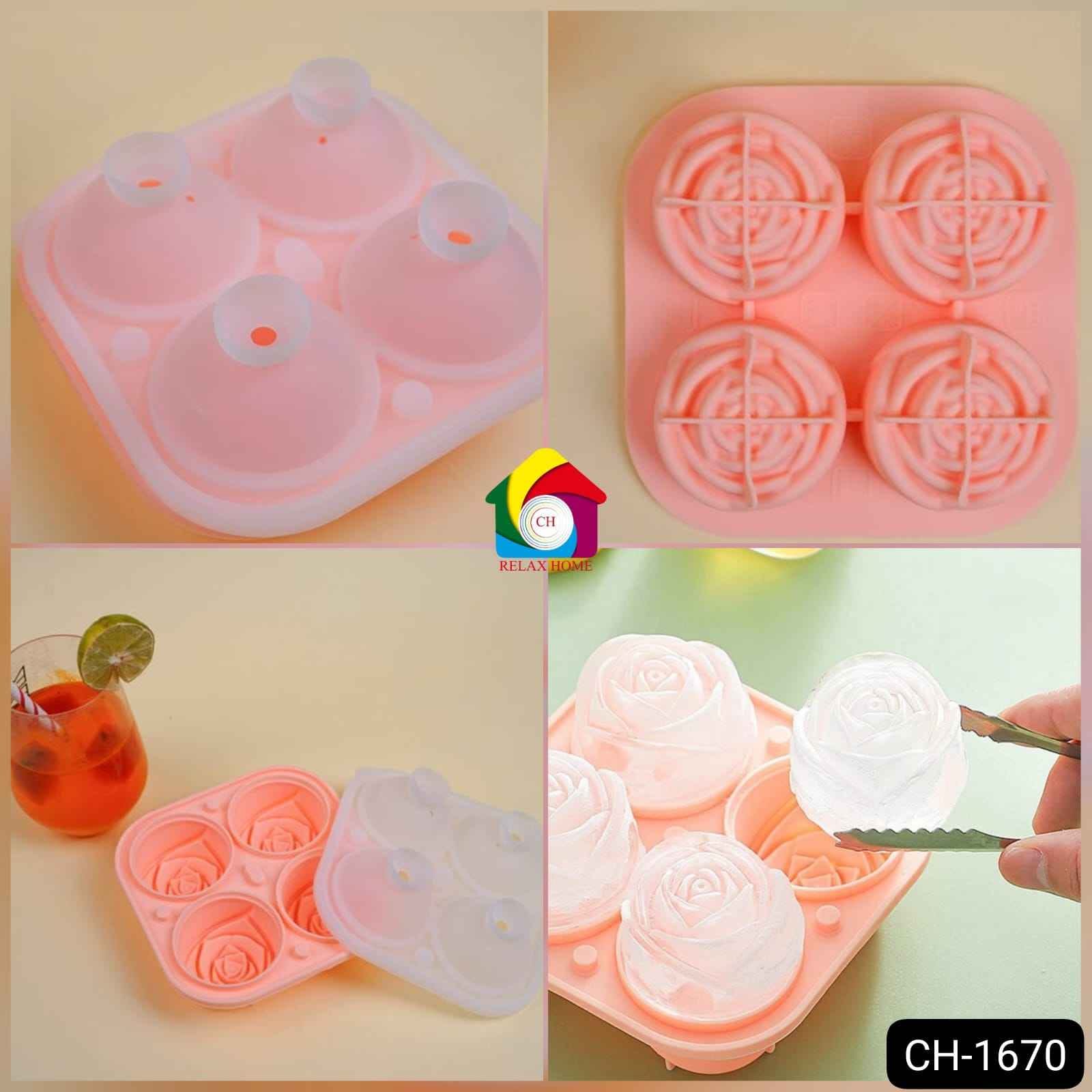 4part silicone Rose Ice Mould with lid