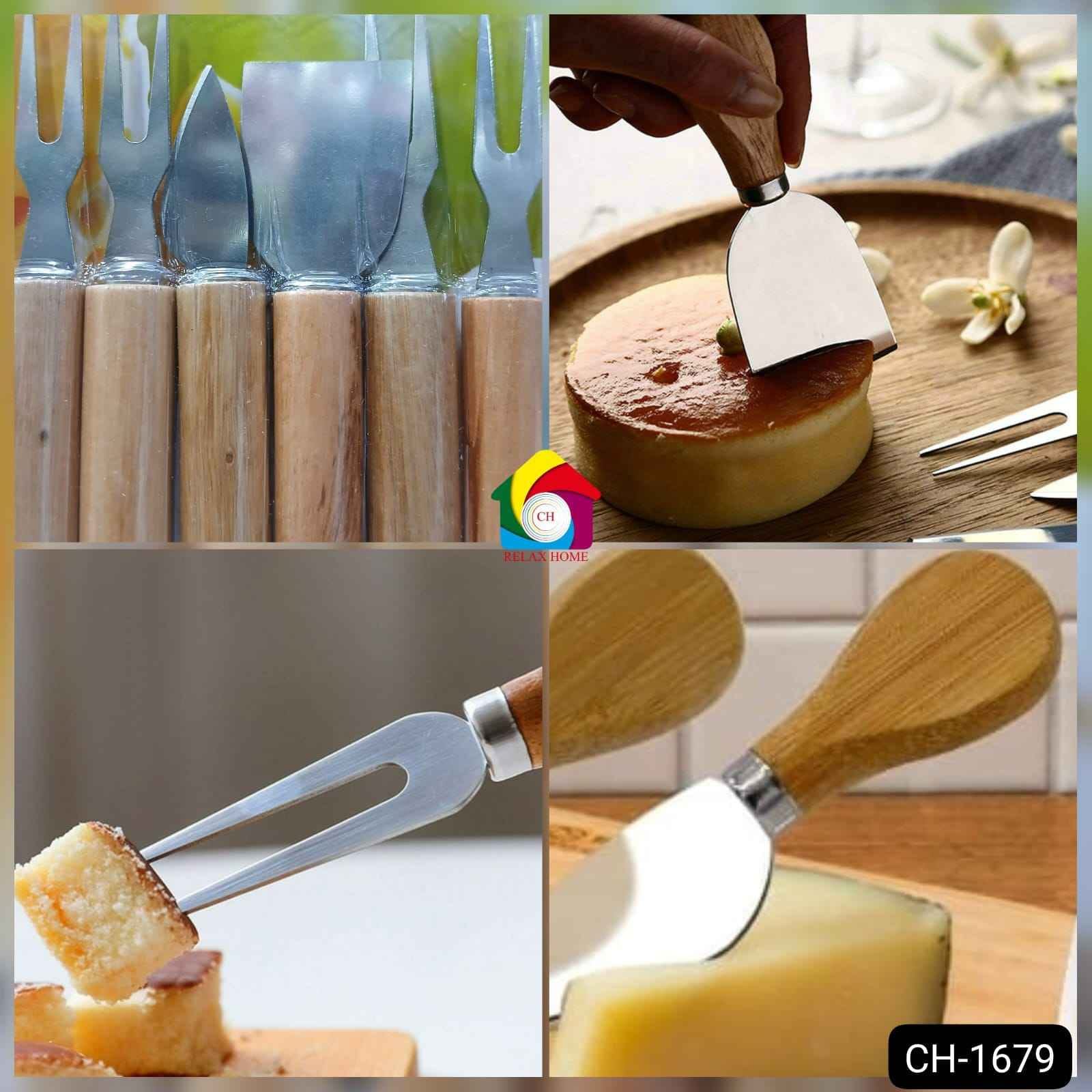 6Pcs Cheese Cutter with Wooden Handel