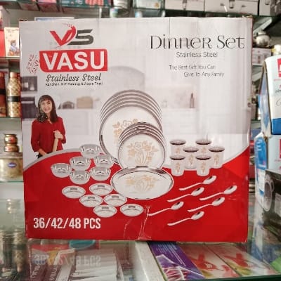 Vasu st.steel Dinner set kanchan N.P Bidding & Apple Thali