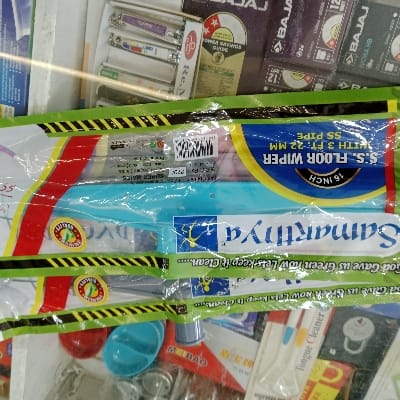 Samarthya 16 inch s.s floor wiper with 3 ft 22.mm ss pipe 3.pcs