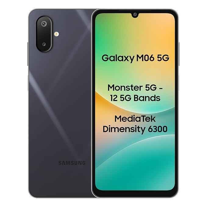 Samsung Galaxy M06 5G (Blazing Black, 6GB RAM, 128GB Storage)
