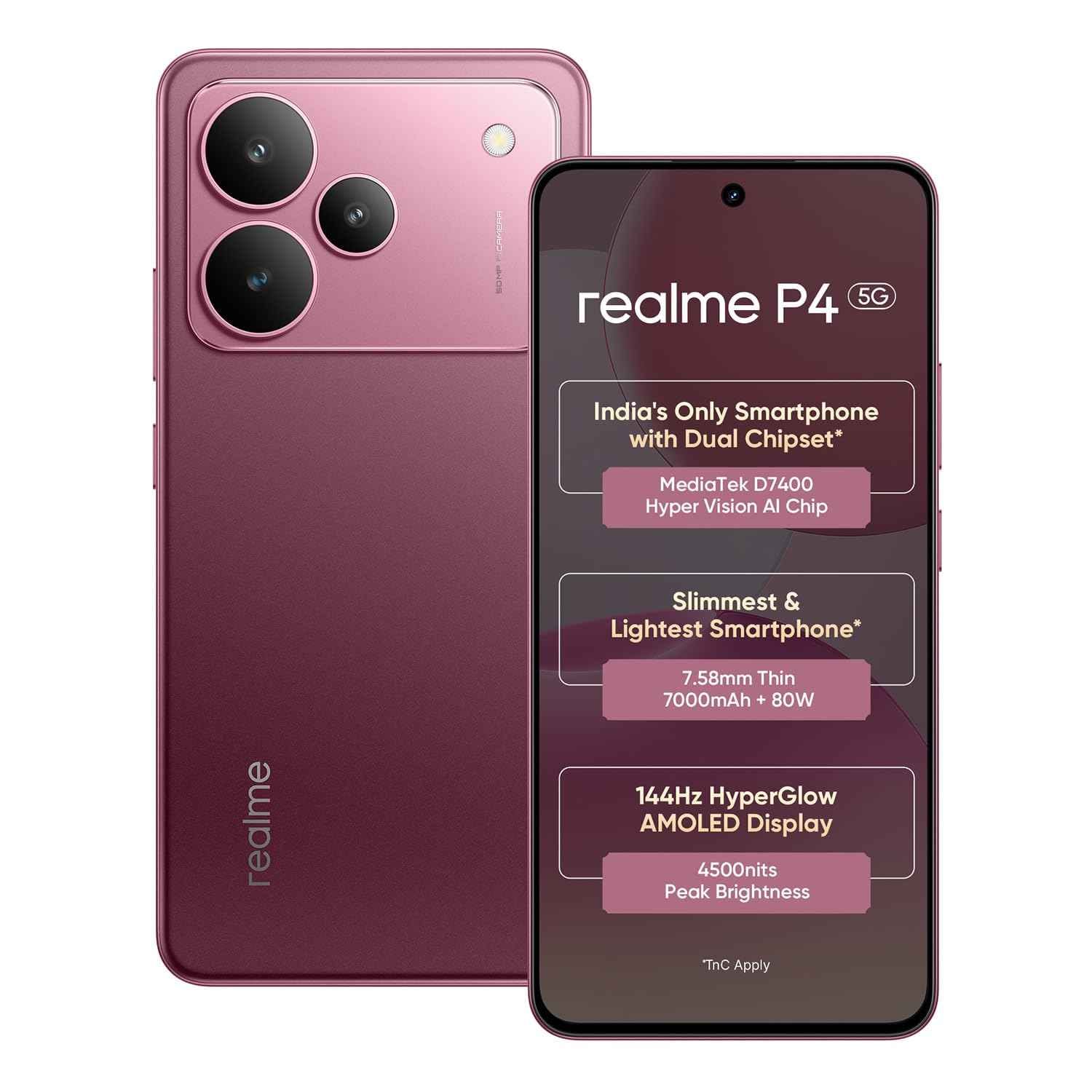 realme P4 5G (Forge Red, 6GB RAM, 128GB Storage)