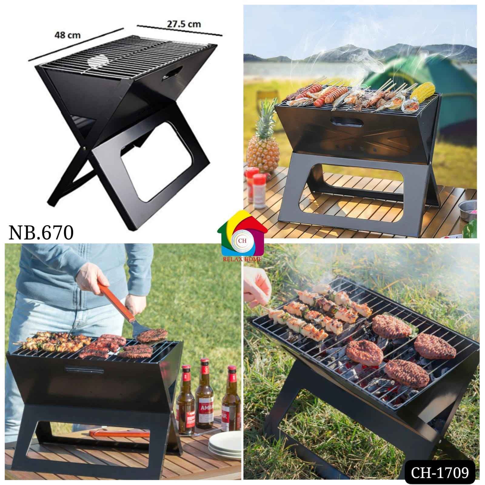 Portable X-Type BBQ Charcoal Grill