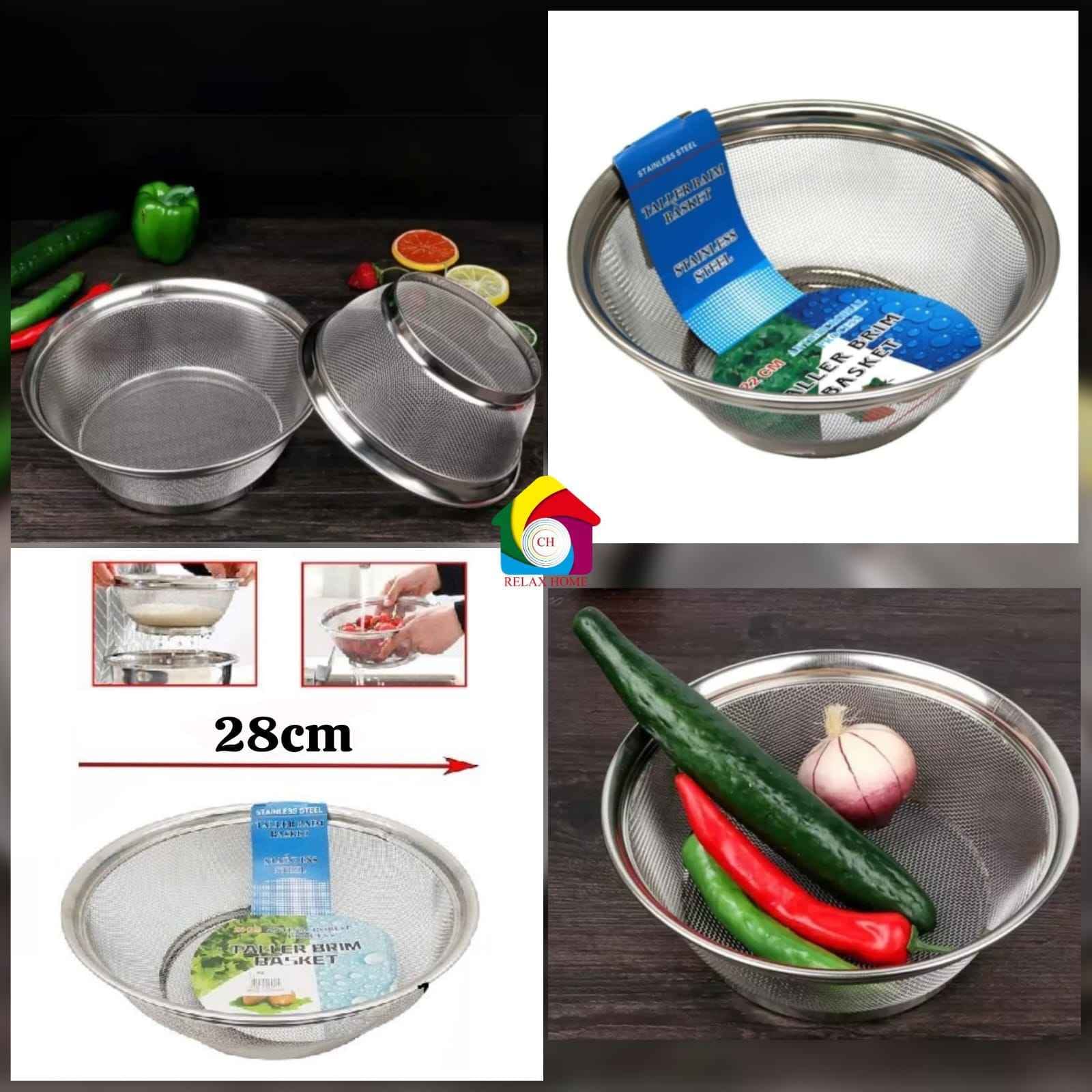 Stainless Steel Taller Brim Basket