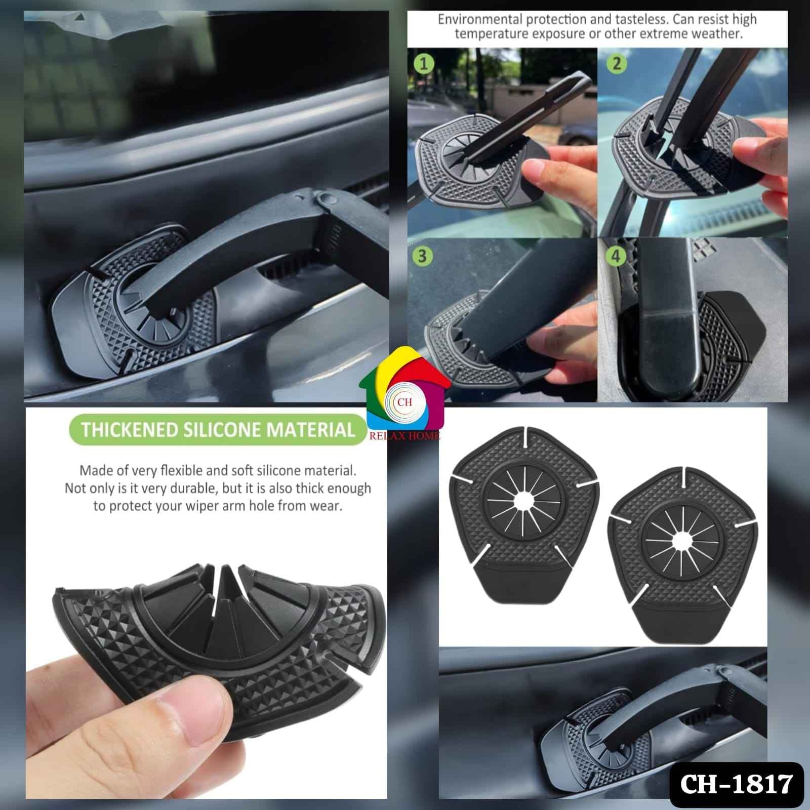 2PCS Car Wiper Arm Hole Protection Pad