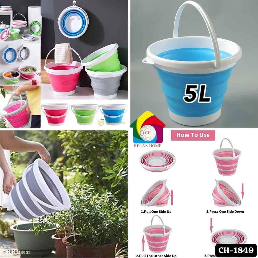 5L Siliocne Portable Folding Bucket