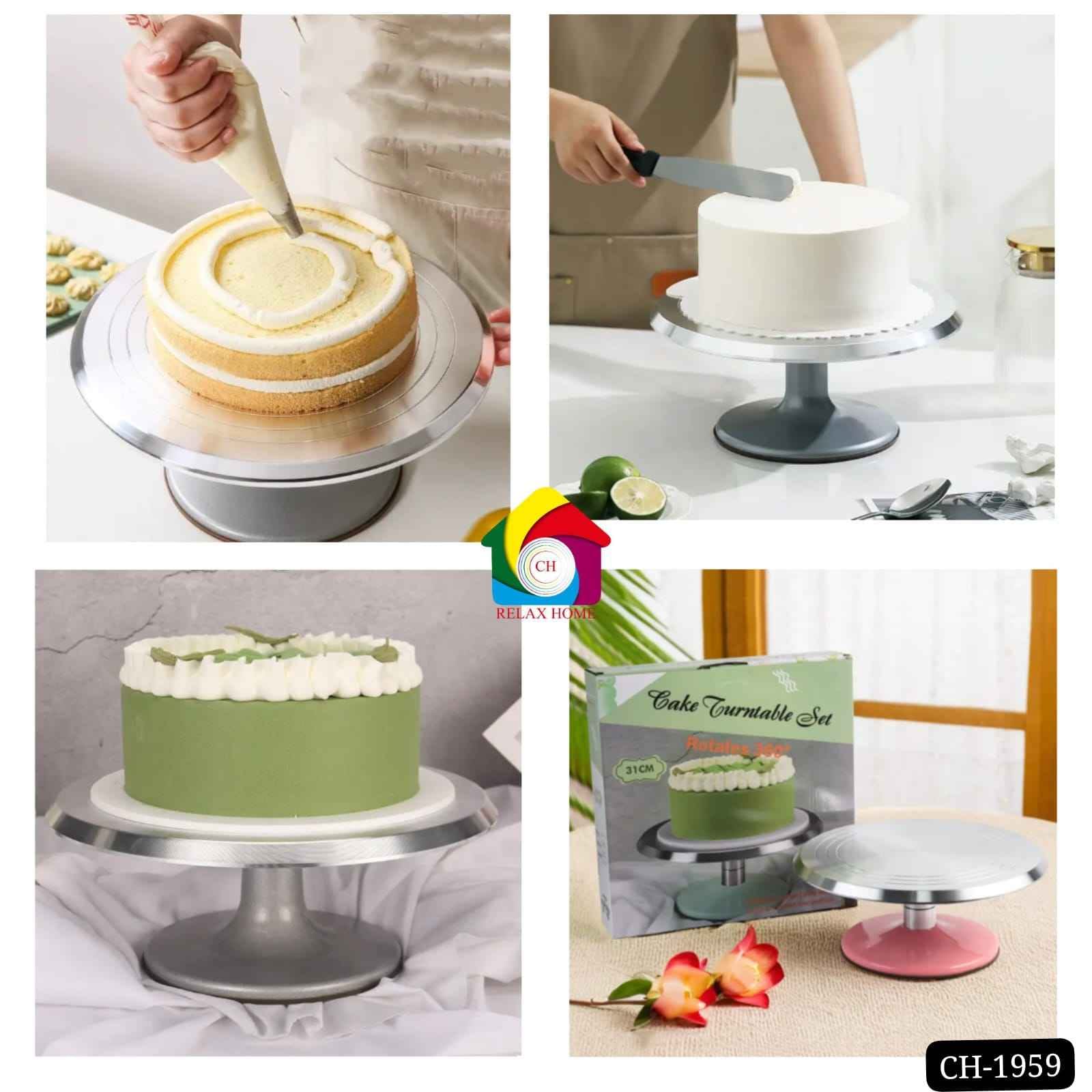 Cake Turntable Diameter 12.2 Inch,Height 5 Inch