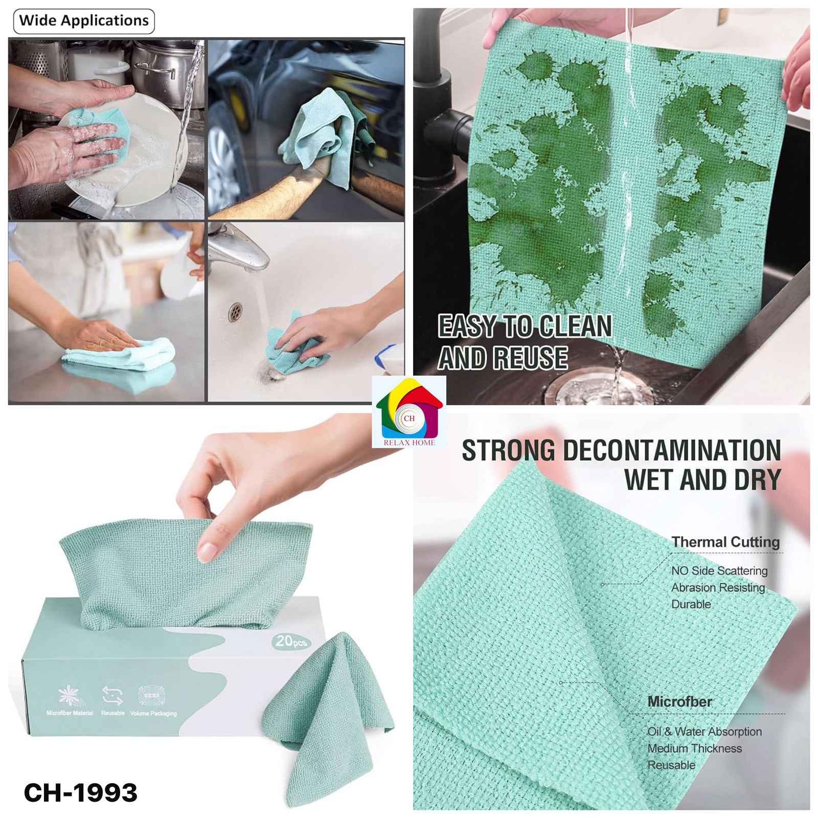 20 Pieces Microfiber Cleaning Cloth