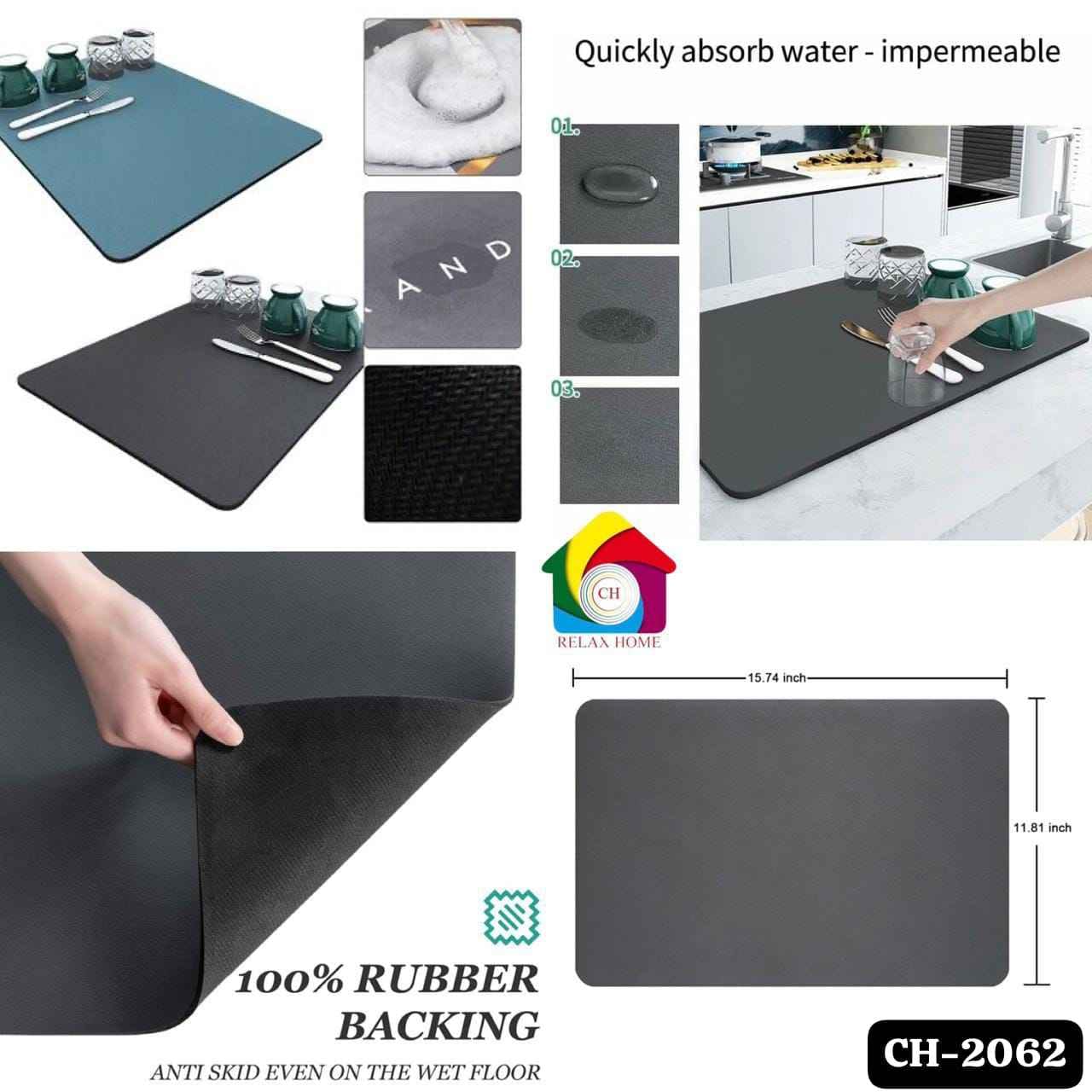 black dish dry mat