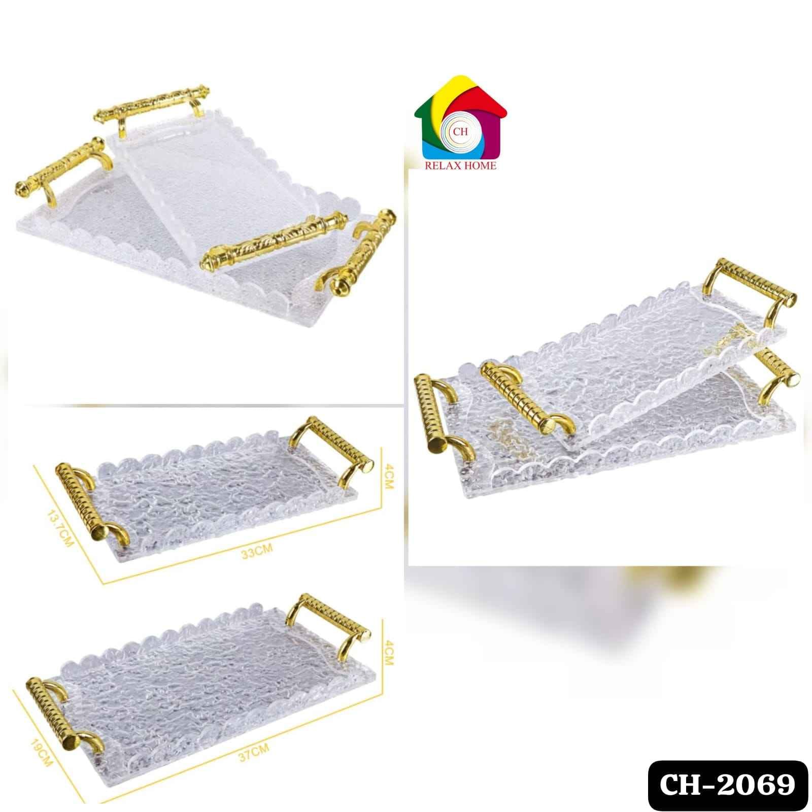 2pcs clear Acrylic Serving Tray