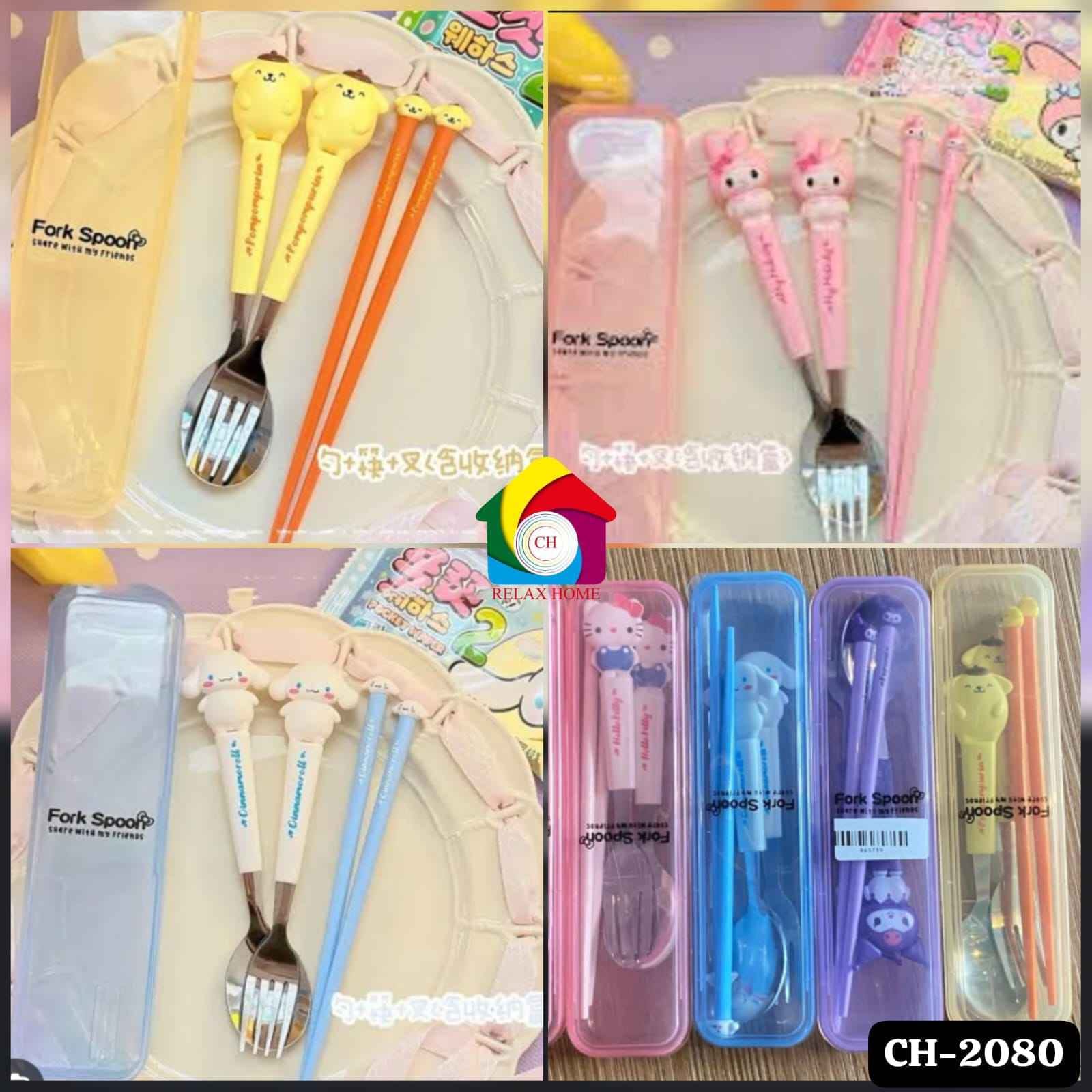 kitty stainless spoon&fork