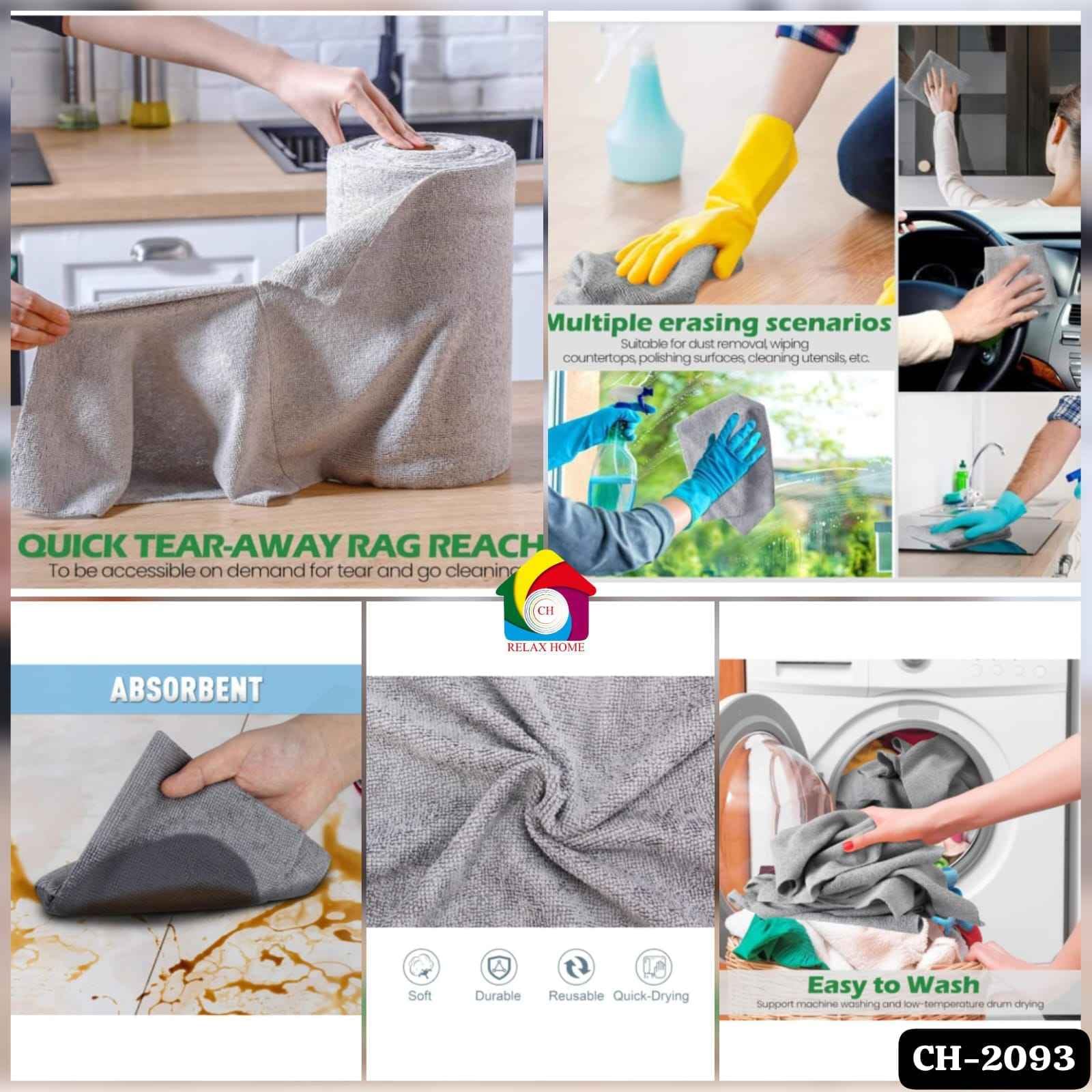 Microfiber Cleaning Cloth Roll 20 Pack