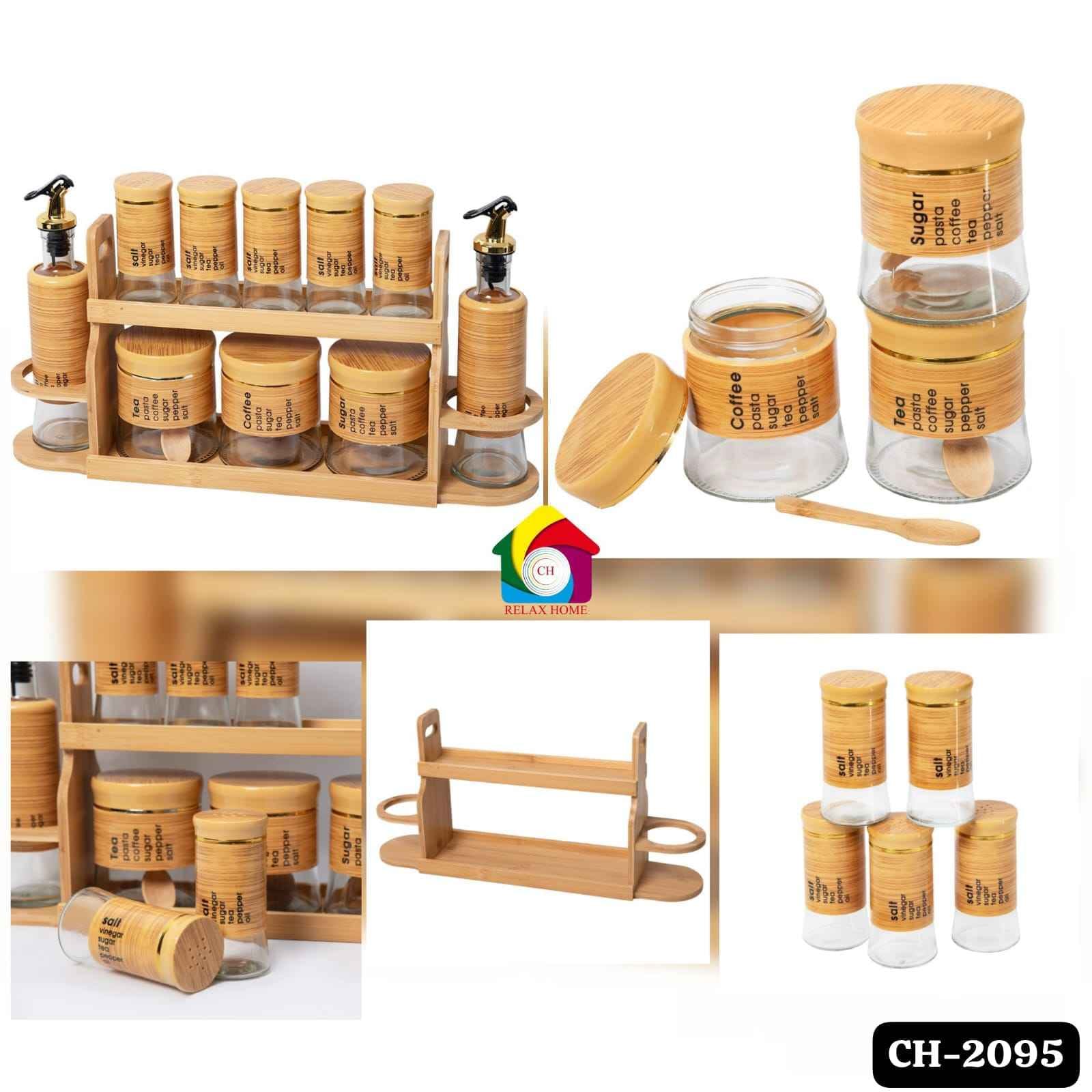 8pcs Spice with 2 oil bottle Canister Rack