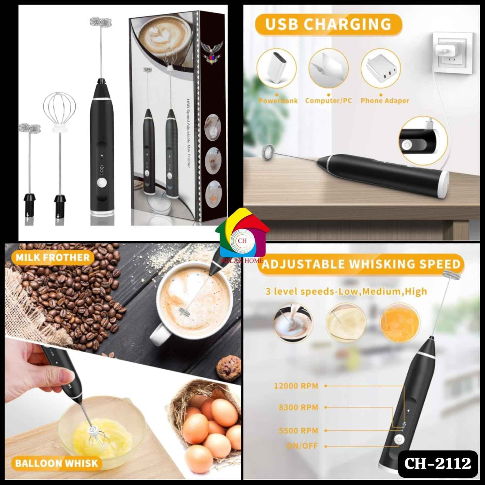 Milk Frother Handheld USB Rechargeable