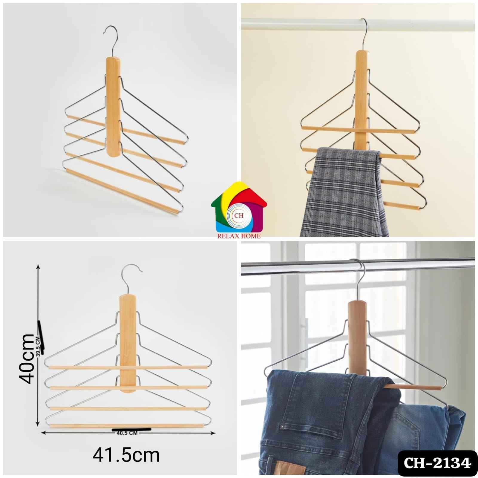 4 layer wooden hanger