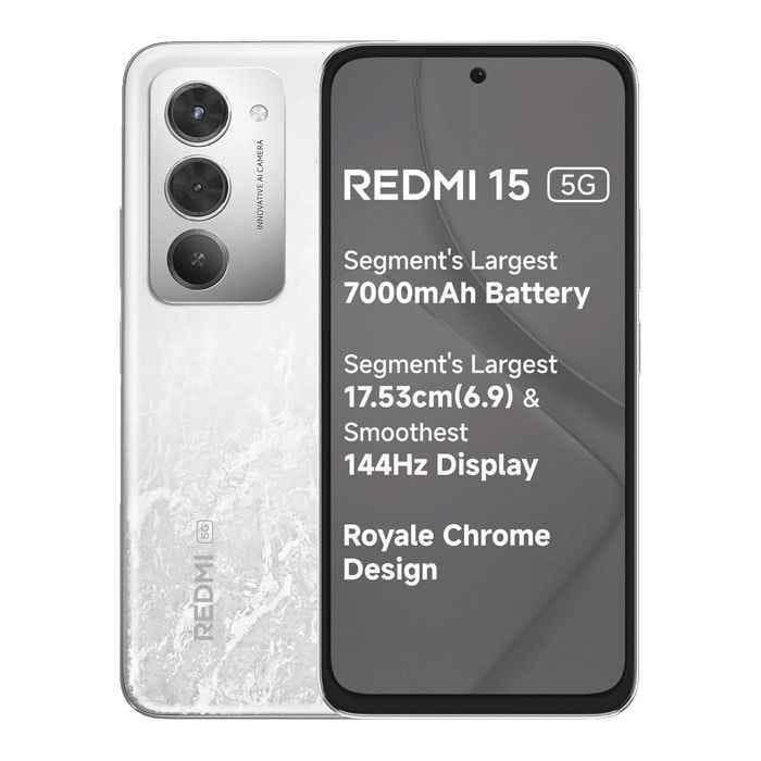 Redmi 15 5G (Frosted White, 6GB RAM 128GB Storage)