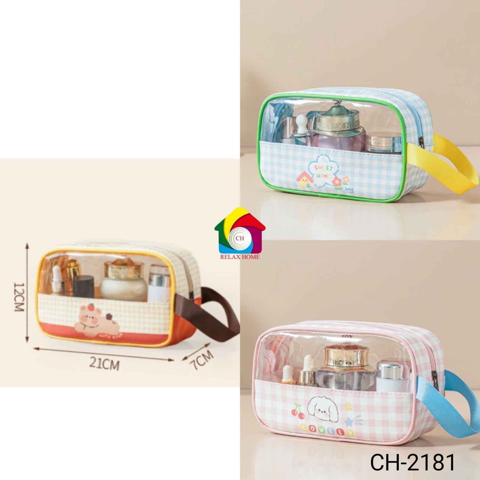 Travel cosmetic bag transparent