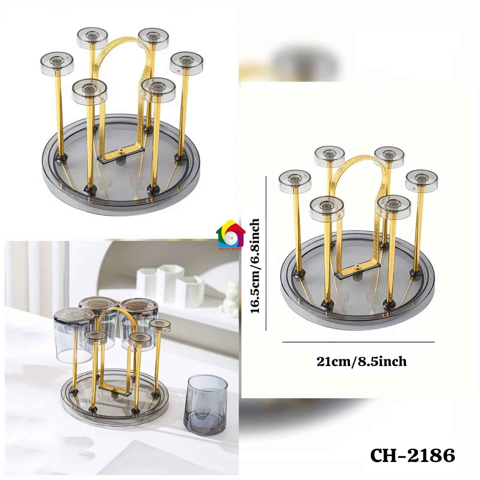 6pc gold and clear acrylic cup stand