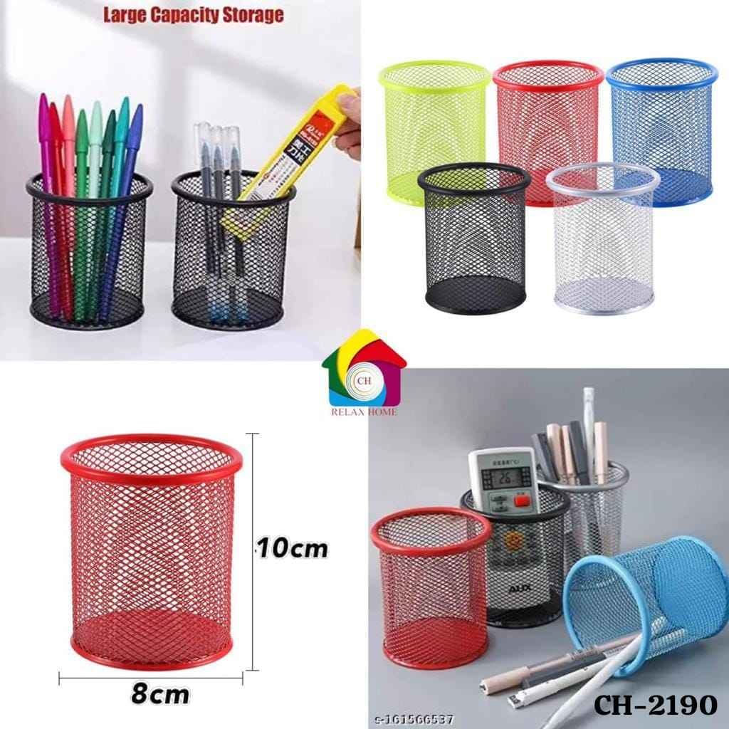 Round metal pen stand of 2pcs set